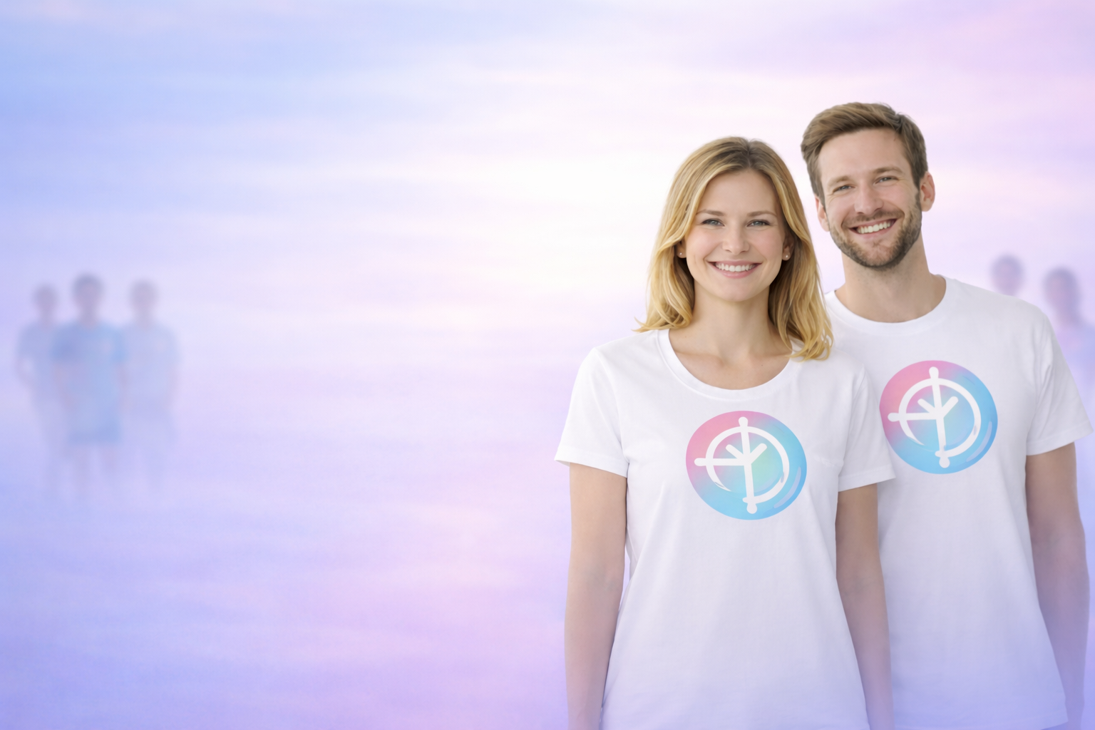 Happy couple wearing ProPotential shirts